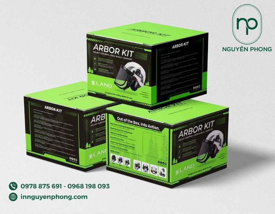 Mẫu hộp carton đựng mũ bảo hiểm in màu 